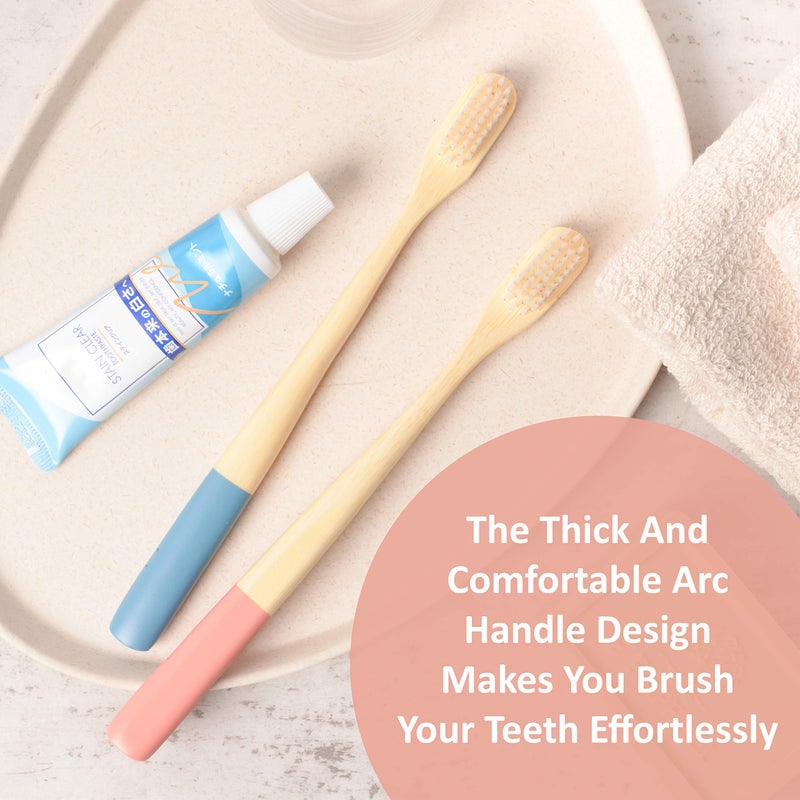 laboos Bamboo Toothbrushes Pack of 4 | eco-Friendly & Biodegradable | Non-Plastic BPA Free Soft Natural Bristles for Gingivitis and Sensitive Teeth | Recyclable Eco Toothbrush Men & Women - Image 2